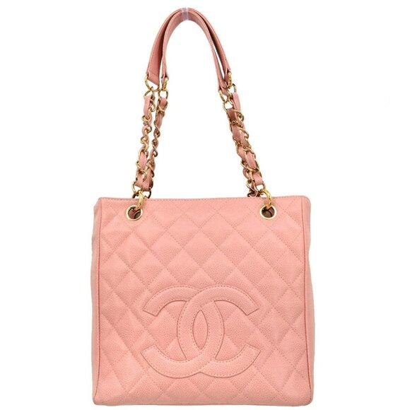 Chanel Pink Calfskin Petite Shopping Tote PST Chain Handbag XX92000